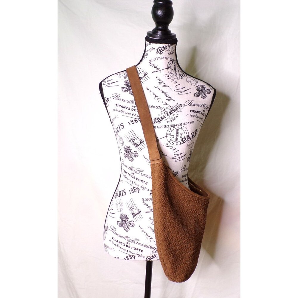 🆕MADEWELL Essentials Curve Suede Woven Shoulder Bag Brown - Picture 10 of 14